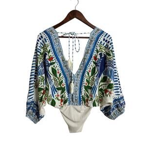 Farm Rio Macaw Flight Bodysuit Womans G/ 12-14 US
